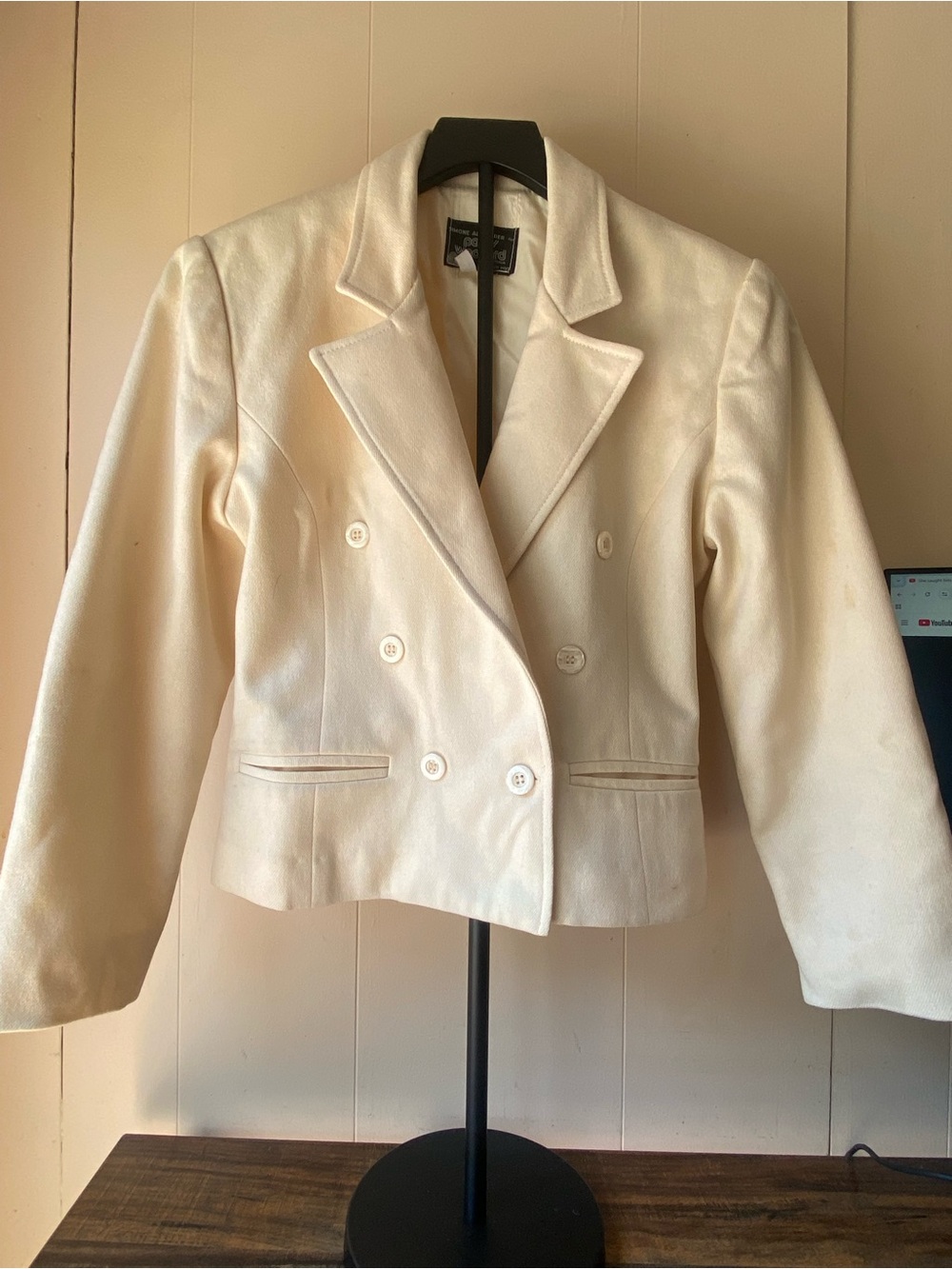 Vintage Cropped Wool Blazer, Size M